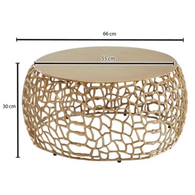 Table Basse Ronde Métal 66x66x30 cm Petite Table de Salon Moderne FineBuy