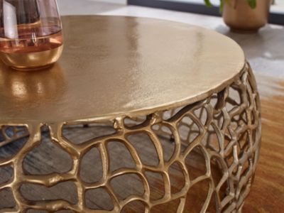 Table Basse Ronde Métal 66x66x30 cm Petite Table de Salon Moderne FineBuy