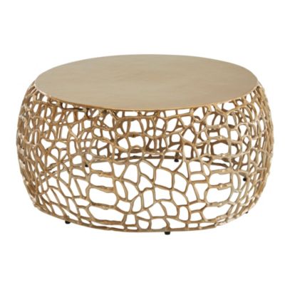Table Basse Ronde Métal 66x66x30 cm Petite Table de Salon Moderne FineBuy