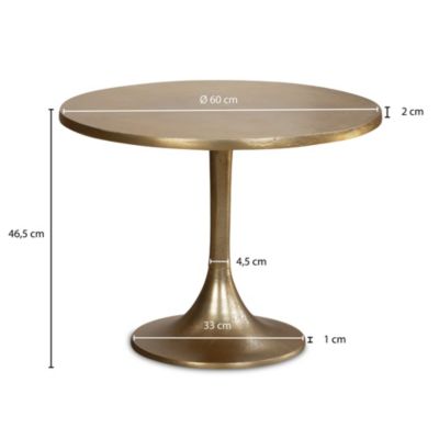 Table Basse Ronde Métal Doré 60 cm Petite Design Table Salon Moderne FineBuy
