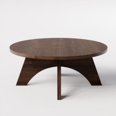Table basse ronde YUKO fi90 cm Chêne chocolat