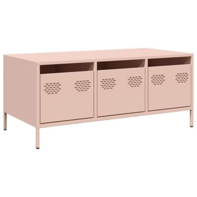 Table basse rose 101,5x50x43,5 cm acier laminé à froid vidaXL