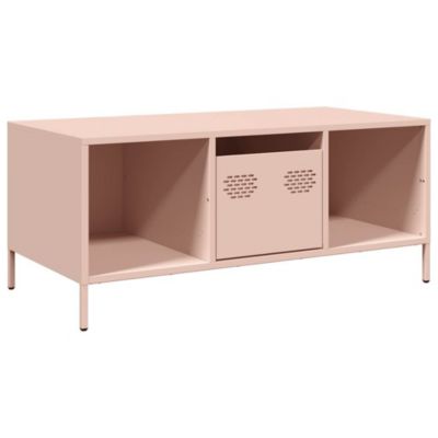 Table basse rose 101,5x50x43,5 cm acier laminé à froid vidaXL
