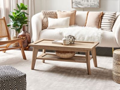 Table basse rustique avec étagère SIMLA