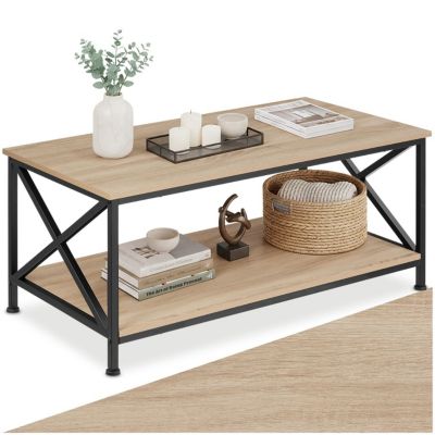 Table basse salon style industriel en Bois et Acier