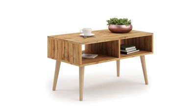 Table basse Sandi moderne et stable pour le salon en matériau en bois