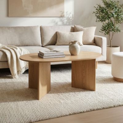 Table basse scandinave 100cm finition chêne SVEN