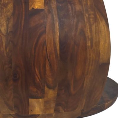 Table Basse Sheesham Bois Massif ronde 60 cm Table Salon Compartiment Rangement FineBuy