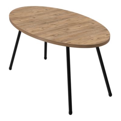 Table basse Skærbæk ovale 43 x 90 x 50 cm naturel noir en.casa