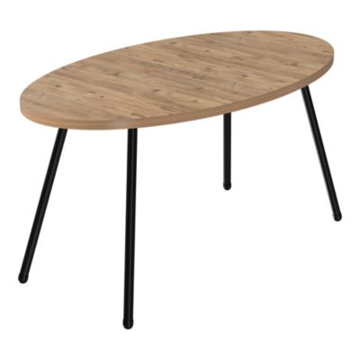 Table basse Skærbæk ovale 43 x 90 x 50 cm naturel noir en.casa