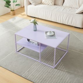 Table basse Solund du Salon Rectangulaire 45 x 90 x 60 cm violet en.casa