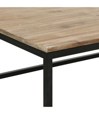 Table basse style industriel en Bois d' Acacia et Métal Noir 115 x 65 x H 32.5 cm