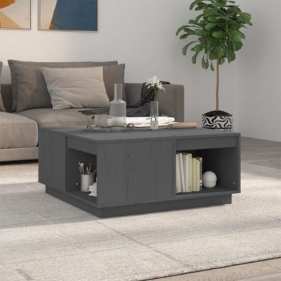 Table basse,Table Salon,Table d'appoint Gris 80x81x36,5 cm Bois massif de pin