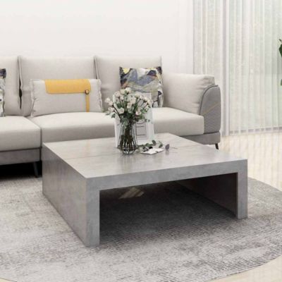 Table basse,Table Salon,Table d'appoint gris béton 100x100x35 cm bois d'ingénierie 772050