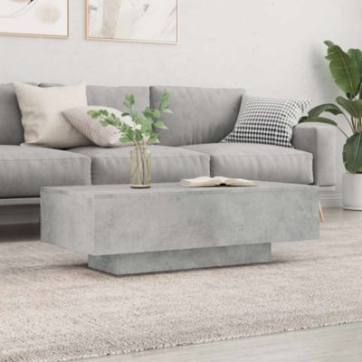 Table basse,Table Salon,Table d'appoint gris béton 100x49,5x31 cm bois d'ingénierie
