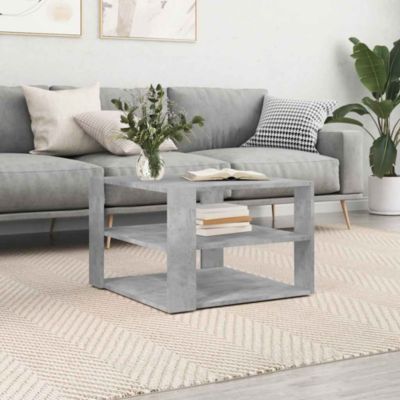 Table basse,Table Salon,Table d'appoint gris béton 58x58x40 cm bois d'ingénierie