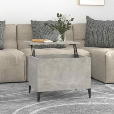 Table basse,Table Salon,Table d'appoint Gris béton 60x44,5x45 cm Bois d'ingénierie