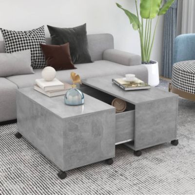 Table basse,Table Salon,Table d'appoint gris béton 75x75x38 cm bois d'ingénierie