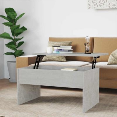 Table basse,Table Salon,Table d'appoint gris béton 80x50,5x41,5 cm bois d'ingénierie