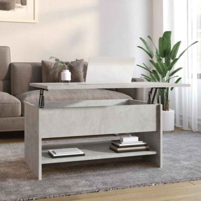 Table basse,Table Salon,Table d'appoint Gris béton 80x50x40 cm Bois d'ingénierie