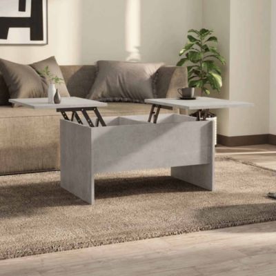 Table basse,Table Salon,Table d'appoint gris béton 80x50x42,5 cm bois d'ingénierie