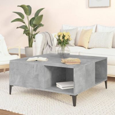 Table basse,Table Salon,Table d'appoint gris béton 80x80x36,5 cm bois d'ingénierie