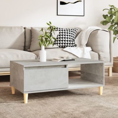 Table basse,Table Salon,Table d'appoint Gris béton 90x50x36,5 cm Bois d'ingénierie 804547
