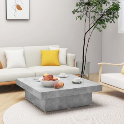 Table basse,Table Salon,Table d'appoint gris béton 90x90x28 cm bois d'ingénierie