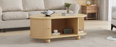 Table Basse - Tables de Salon Fonctionnelle avec Rangement Intégré, design Compact pour Séjour, MDF, Chêne, 100x50x40 cm