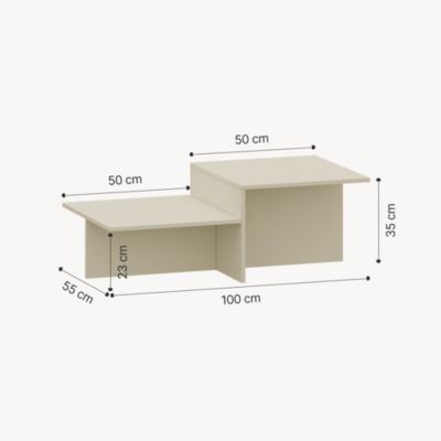 Table basse Taniena 100 x 55 x 35 cm sable en.casa