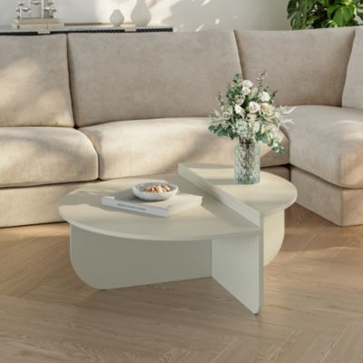 Table basse Tondesdaslo 90 x 90 x 35 cm sable en.casa