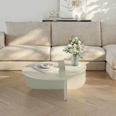 Table basse Tondesdaslo 90 x 90 x 35 cm sable en.casa