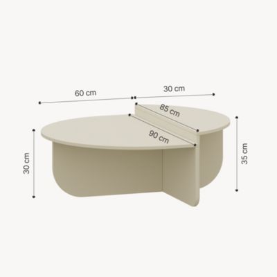 Table basse Tondesdaslo 90 x 90 x 35 cm sable en.casa