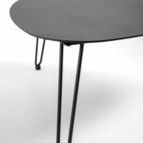 Table basse triangulaire en métal gris anthracite  Oviala