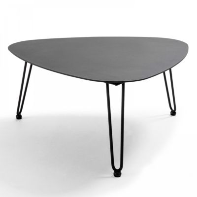 Table basse triangulaire en métal gris anthracite  Oviala