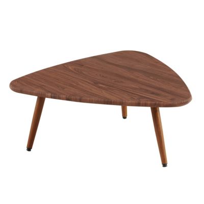 Table basse triangulaire en MDF bois foncé  Oviala