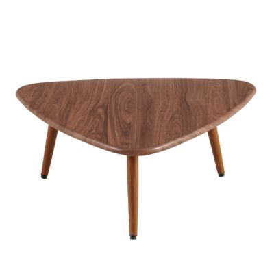 Table basse triangulaire en MDF bois foncé  Oviala