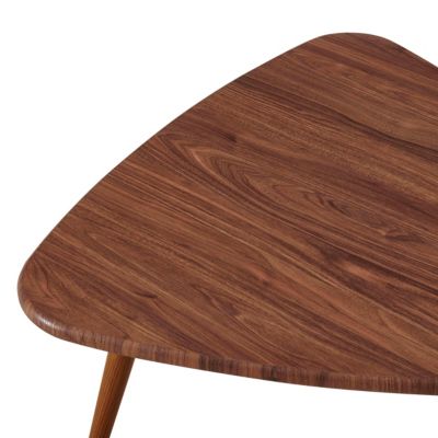 Table basse triangulaire en MDF bois foncé  Oviala