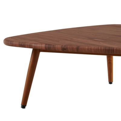 Table basse triangulaire en MDF bois foncé  Oviala