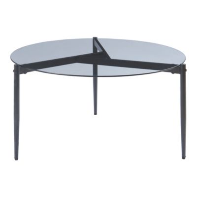 Table basse Ulökantaa acier verre fumé 80 x 40 cm gris en.casa