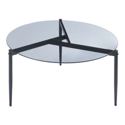Table basse Ulökantaa acier verre fumé 80 x 40 cm gris en.casa