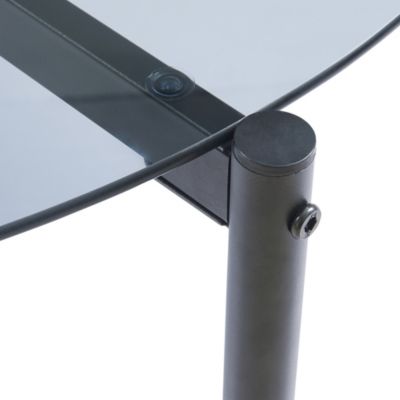 Table basse Ulökantaa acier verre fumé 80 x 40 cm gris en.casa