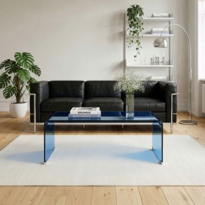 Table basse Väsas verre 90 x 45 x 35 cm bleu en.casa