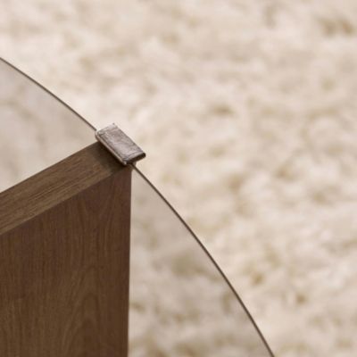 Table basse verre fumé double plateau effet chêne SALTA