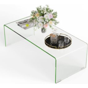 Table Basse Verre Trempe Table de Salon d Appoint Moderne Minimaliste sans Assemblage pour Salon