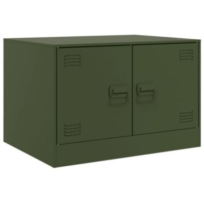 Table basse vert olive 67x50x44 cm acier vidaXL