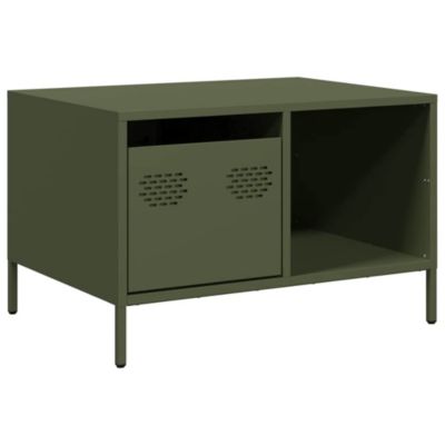 Table basse vert olive 68,5x50x43,5 cm acier laminé à froid vidaXL