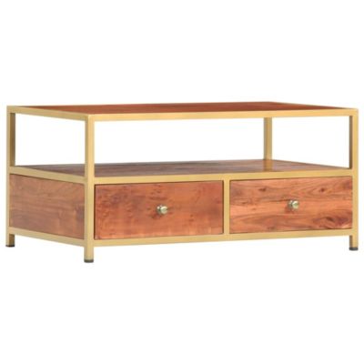 Table basse - VIDAXL - Bois d'acacia massif - Style vintage - 90 x 50 x 40 cm
