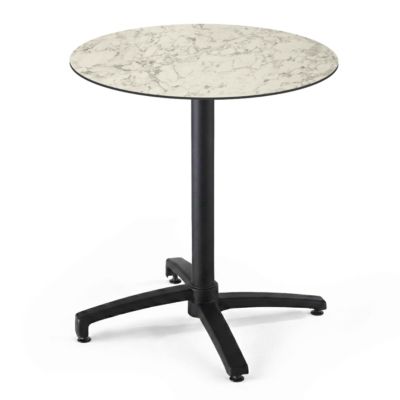 Table bistrot de jardin ronde inclinable 70 cm 4 places marbre  Oviala