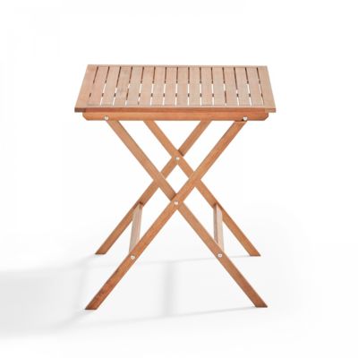 Table bistrot pliante carrée en bois d'eucalyptus  Oviala